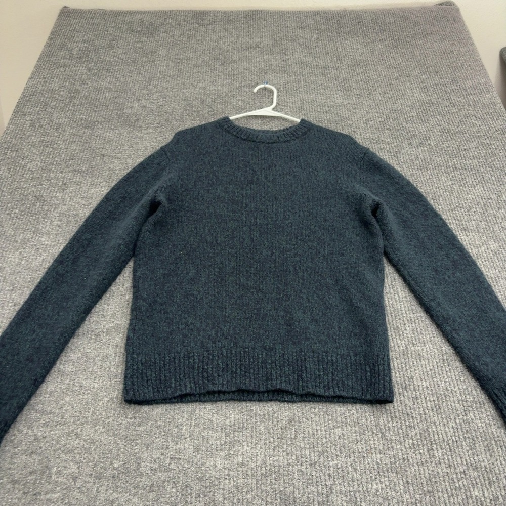 LL Bean Sweater Mens M Green Lambswool Crewneck Classic Outdoor Prep Style